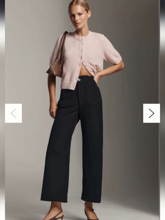 Anthropologie Pants - Anthropologie Mauve Colette Black Wide-Leg Pants in Magic Fabric Size 28